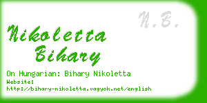 nikoletta bihary business card